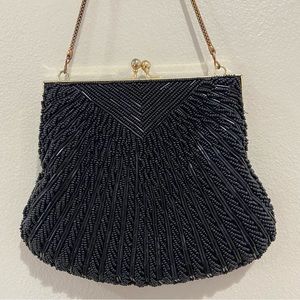 Vintage 60’s beaded black clutch